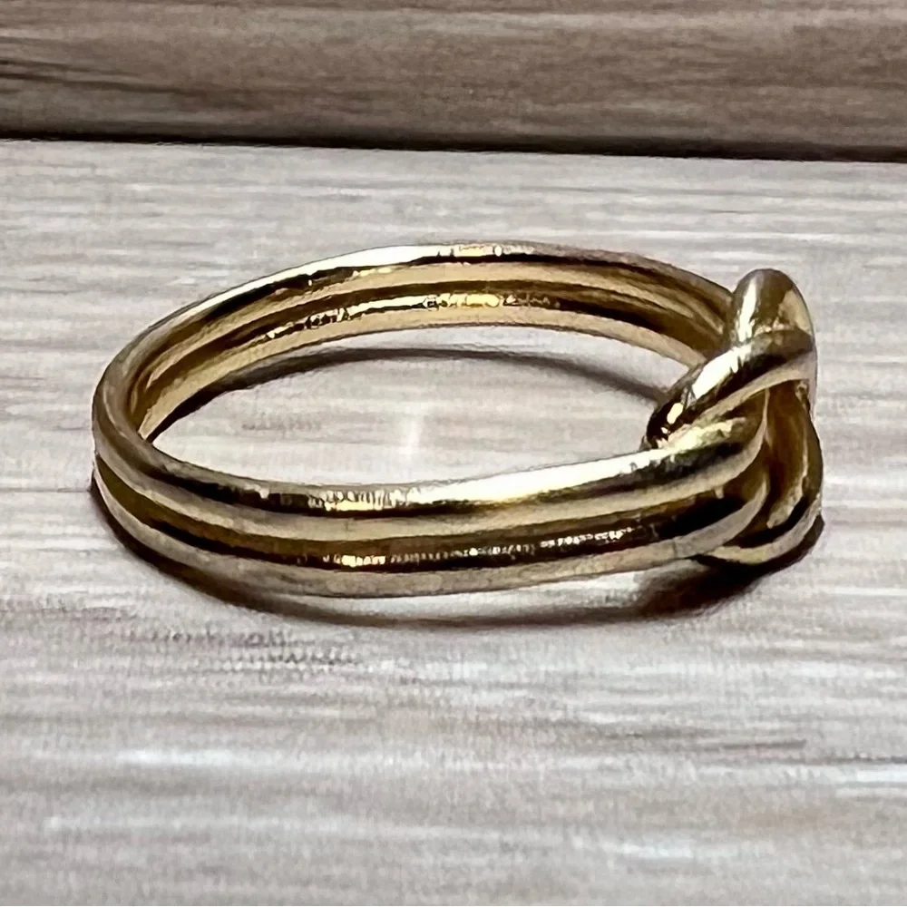 Designer Signed Gold Over Sterling Silver Lover’s Knot Ring, Size 6 - Picture 3 of 8